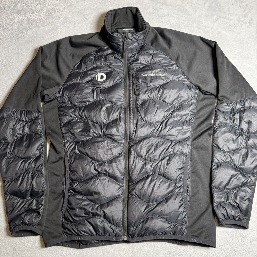 Peak Performance Puffer Jacket Mens Size L 90% Goose Down Black Helium